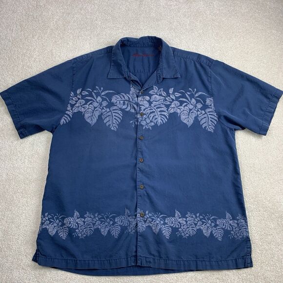 Reyn Spooner Blue Hawaiian Button Up Shirt Mens Size XL - Picture 1 of 16